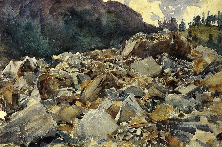 Purtud Alpine Scene and Boulders landscape John Singer Sargent Oil Paintings